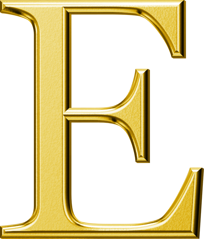 Luxury gold letter E