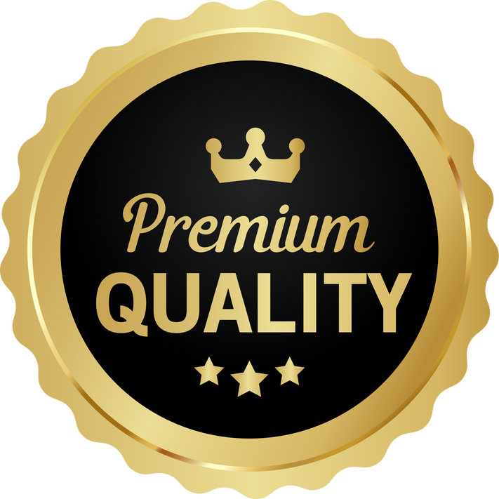 Premium quality label with gold border